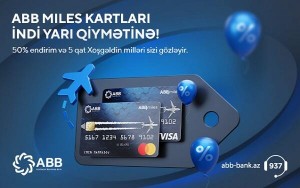 ABB Miles kartları indi 50% endirimlə