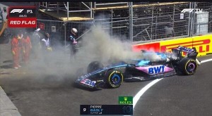“Formula 1”: Fransalı pilotun avtomobili yandı – Foto