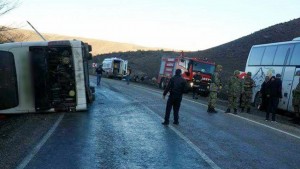 Türkiyədə avtobus qəzası: 20 yaralı var
