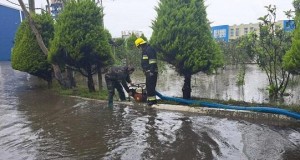 Yevlaxda bəzi əraziləri su basdı: FHN hərəkətə keçdi – Video